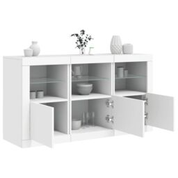 Berkfield Home Sideboard with LED Lights White 123x37x67 cm - Size: 123 x 37 x 67 cm - thumbnail 1