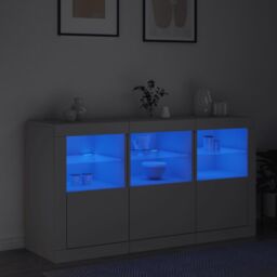 Berkfield Home Sideboard with LED Lights White 123x37x67 cm - Size: 123 x 37 x 67 cm - thumbnail 4