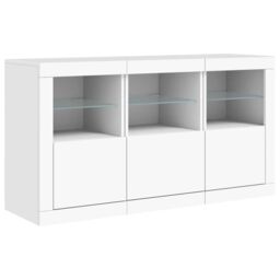 Berkfield Home Sideboard with LED Lights White 123x37x67 cm - Size: 123 x 37 x 67 cm - thumbnail 5