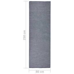 Berkfield Home Outdoor Flatweave Rug 80x250 cm Blue - Size: 100 cm diameter - thumbnail 6