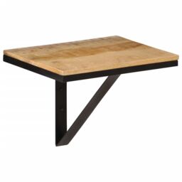 Berkfield Home Wall Shelf 40x30x32 cm Solid Wood Mango & Iron in Brown - Size: 40 x 30 x 32 cm
