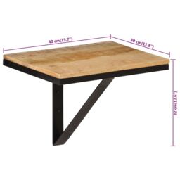 Berkfield Home Wall Shelf 40x30x32 cm Solid Wood Mango & Iron in Brown - Size: 40 x 30 x 32 cm - thumbnail 7