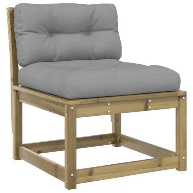 Berkfield Home Garden Sofa with Cushions Impregnated Wood Pine in Brown - image 1