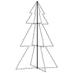 Berkfield Home Christmas Cone Tree 200 LEDs Indoor & Outdoor 98x150 cm in Blue - thumbnail 4