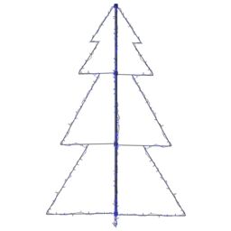 Berkfield Home Christmas Cone Tree 200 LEDs Indoor & Outdoor 98x150 cm in Blue - thumbnail 5