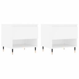 Berkfield Home Modern Coffee Tables 2 pcs White 50x46x50 cm Engineered Wood - Size: 50 x 46 x 50 cm - thumbnail 3