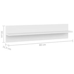 Berkfield Home Wall Shelf 4 pcs White 80x11.5x18 cm Engineered Wood - thumbnail 9