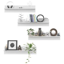 Berkfield Home Wall Shelf 4 pcs White 80x11.5x18 cm Engineered Wood - thumbnail 7
