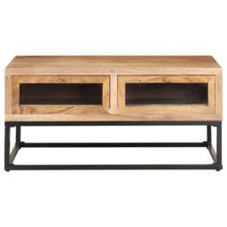 Berkfield Home Beautiful Coffee Table 90x60x40 cm Solid Acacia Wood in Brown - Size: 90 x 60 x 40 cm - thumbnail 3