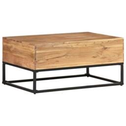 Berkfield Home Beautiful Coffee Table 90x60x40 cm Solid Acacia Wood in Brown - Size: 90 x 60 x 40 cm - thumbnail 4