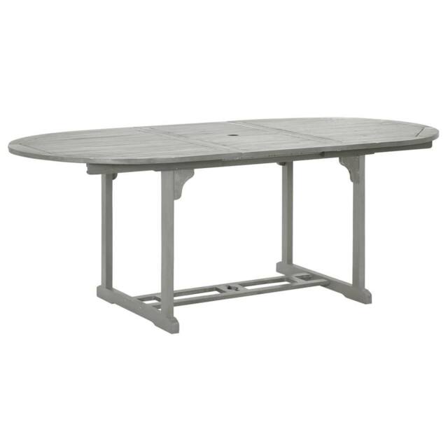 Berkfield Home Garden Table Grey 200x100x75 cm Solid Acacia Wood - Size: 200 x 100 x 75 cm - image 1