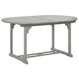 Berkfield Home Garden Table Grey 200x100x75 cm Solid Acacia Wood - Size: 200 x 100 x 75 cm - thumbnail 3