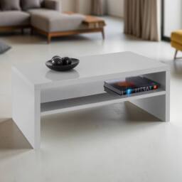 Cheshire Kelso High Gloss Modern Coffee Table in Grey - thumbnail 2