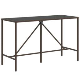 Berkfield Home 9 Piece Garden Bar Set with Cushions Brown Poly Rattan - thumbnail 7