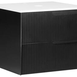 Wyld and Coco Black MDF Wall-Mounted Cabinet 600x520mm Fluted Front - thumbnail 2
