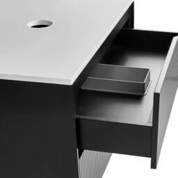 Wyld and Coco Black MDF Wall-Mounted Cabinet 600x520mm Fluted Front - thumbnail 7
