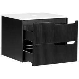 Wyld and Coco Black MDF Wall-Mounted Cabinet 600x520mm Fluted Front - thumbnail 4