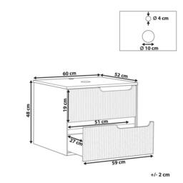 Wyld and Coco Black MDF Wall-Mounted Cabinet 600x520mm Fluted Front - thumbnail 3