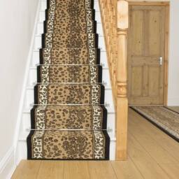 runrug Stair Runner Carpet for Staircases - Soft & Comfy, 9mm - 'Leopard' in White - Size: 70 cm x 510 cm - thumbnail 1