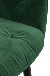 More4Homes Set Of 4 Anika Modern Velvet Dining Chair Padded Seat Metal Legs in Green - thumbnail 5
