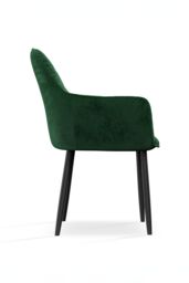 More4Homes Set Of 4 Anika Modern Velvet Dining Chair Padded Seat Metal Legs in Green - thumbnail 4