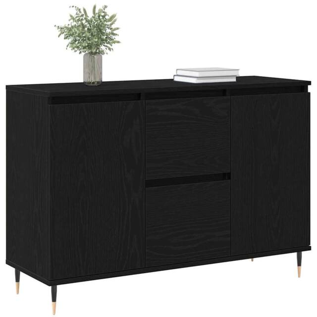 Berkfield Home Sideboard with Doors & Drawers Black Oak 101, 5x35x70 cm - Size: 5 x 35 x 70 cm - image 1