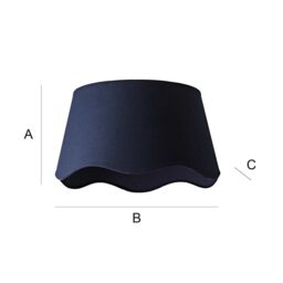 ValueLights Mabel Linen Large 30cm Scallop Edge with Trim Lamp Shade with Bulb in Navy - thumbnail 7