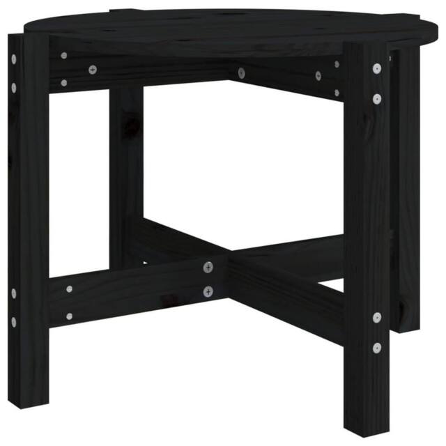 Berkfield Home Coffee Table Black Ã˜ 62.5x45 cm Solid Wood Pine - image 1