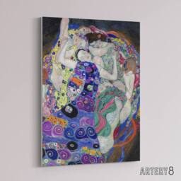 "Artery8 The Virgin Maiden Colourful Painting Canvas Wall Art Print Klimt - Size: W18"" x H24""" - thumbnail 2
