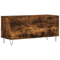 Berkfield Home Record Cabinet Smoked Oak 100x38x48 cm Engineered Wood in Brown - Size: 100 x 38 x 48 cm - thumbnail 6