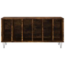 Berkfield Home Record Cabinet Smoked Oak 100x38x48 cm Engineered Wood in Brown - Size: 100 x 38 x 48 cm - thumbnail 4