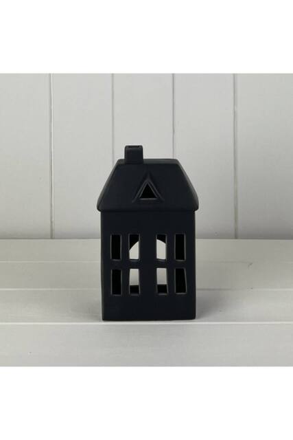 KDMD Black Cosy Ceramic House Tealight Holder - image 1
