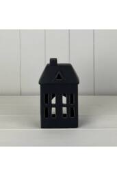 KDMD Black Cosy Ceramic House Tealight Holder - thumbnail 1