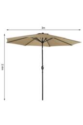 Living and Home Patio Umbrella Large 3M Traditional Parasol with Plastic Base in Khaki - thumbnail 6
