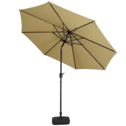 Living and Home Patio Umbrella Large 3M Traditional Parasol with Plastic Base in Khaki - thumbnail 7