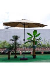 Living and Home Patio Umbrella Large 3M Traditional Parasol with Plastic Base in Khaki - thumbnail 3
