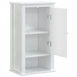 Berkfield Home Bathroom Wall Cabinet BERG White 40x27x71.5 cm Solid Wood Pine - thumbnail 4