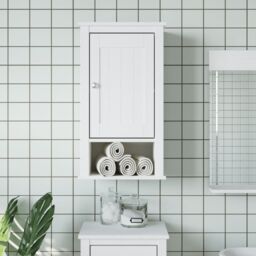 Berkfield Home Bathroom Wall Cabinet BERG White 40x27x71.5 cm Solid Wood Pine
