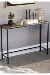Home Discount Vida Designs Brooklyn Console Table Storage Organizer 740 x 1000 x 300 mm in Dark Brown - thumbnail 1