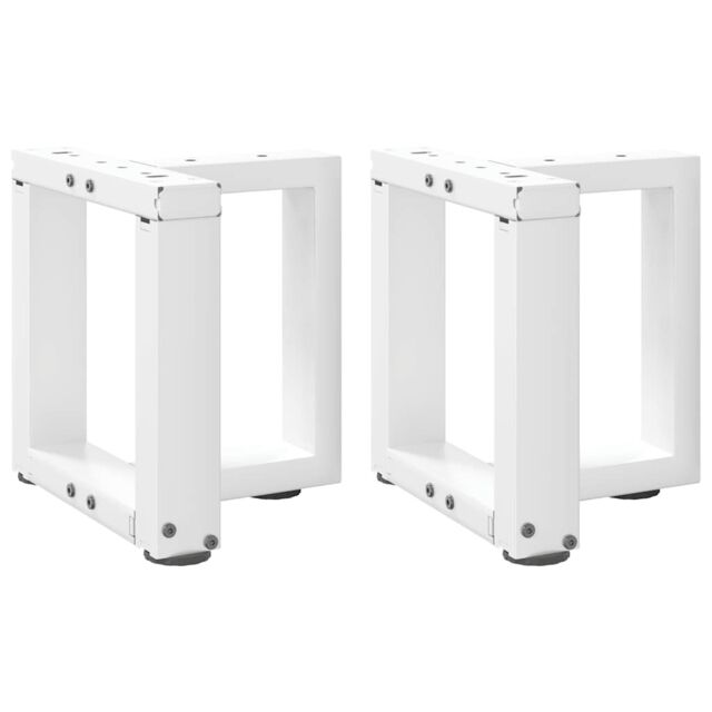 Berkfield Home Coffee Table Legs T-Shaped¬†2 pcs White 30x25x(30-31) cm Steel - image 1