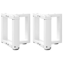 Berkfield Home Coffee Table Legs T-Shaped¬†2 pcs White 30x25x(30-31) cm Steel - thumbnail 1