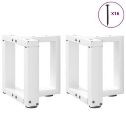 Berkfield Home Coffee Table Legs T-Shaped¬†2 pcs White 30x25x(30-31) cm Steel - thumbnail 5
