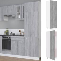 Berkfield Home Refrigerator Cabinet Grey Sonoma 60x57x207 cm Engineered Wood - Size: 60 x 57 x 207 cm - thumbnail 1