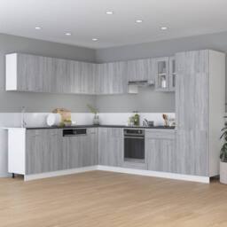 Berkfield Home Refrigerator Cabinet Grey Sonoma 60x57x207 cm Engineered Wood - Size: 60 x 57 x 207 cm - thumbnail 3