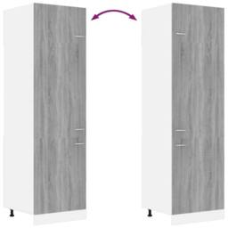 Berkfield Home Refrigerator Cabinet Grey Sonoma 60x57x207 cm Engineered Wood - Size: 60 x 57 x 207 cm - thumbnail 6