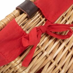 Red Hamper Wicker 40 cm Buff Empty Hamper with Cotton Lining in Red - thumbnail 5