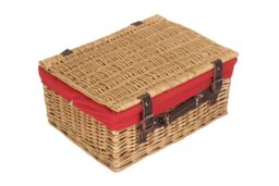 Red Hamper Wicker 40 cm Buff Empty Hamper with Cotton Lining in Red - thumbnail 4