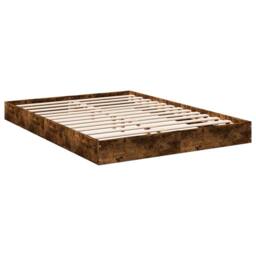 Berkfield Home Bed Frame without Mattress Smoked Oak 140x200 cm Engineered Wood in Brown - thumbnail 3