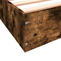 Berkfield Home Bed Frame without Mattress Smoked Oak 140x200 cm Engineered Wood in Brown - thumbnail 8