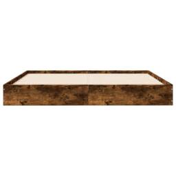 Berkfield Home Bed Frame without Mattress Smoked Oak 140x200 cm Engineered Wood in Brown - thumbnail 4